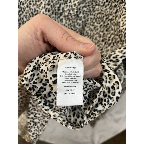 Talbots Dress Shirt Women’s 2X Top Animal Print Cheetah Leopard Button Up Cotton - Picture 5 of 7